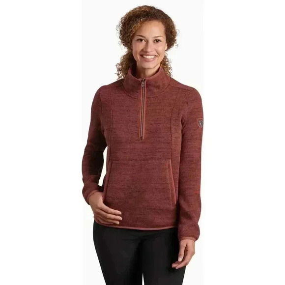 NWOT Kuhl Acendyr  1/4 Zip Fleece Pullover Women's Small - Rustic (Rust/Brick) - Picture 1 of 8